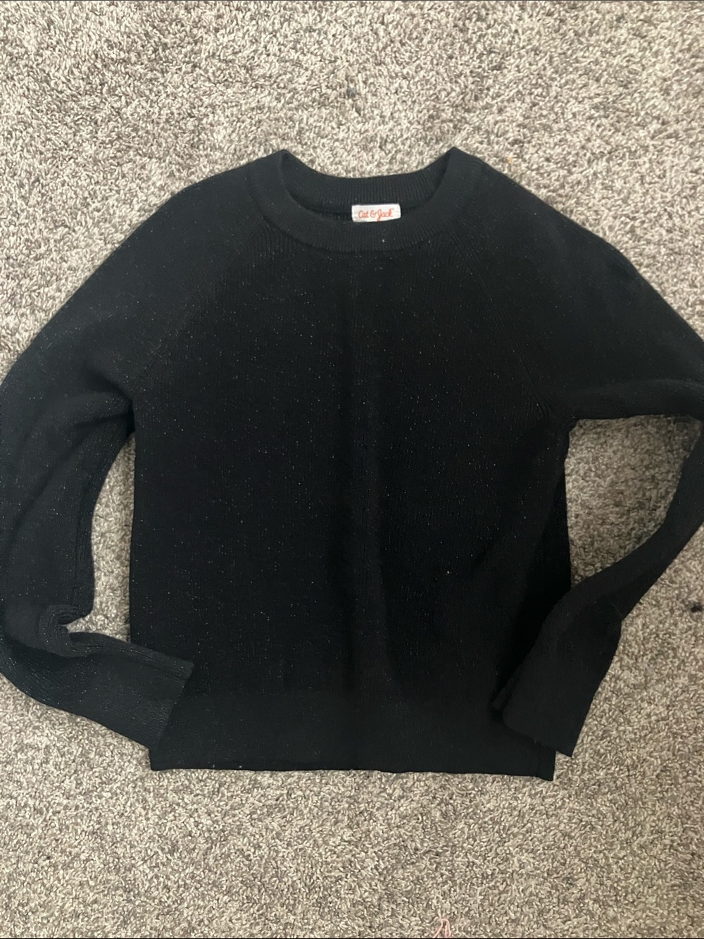 Cat & Jack Black Sparkle Crewneck Sweater
